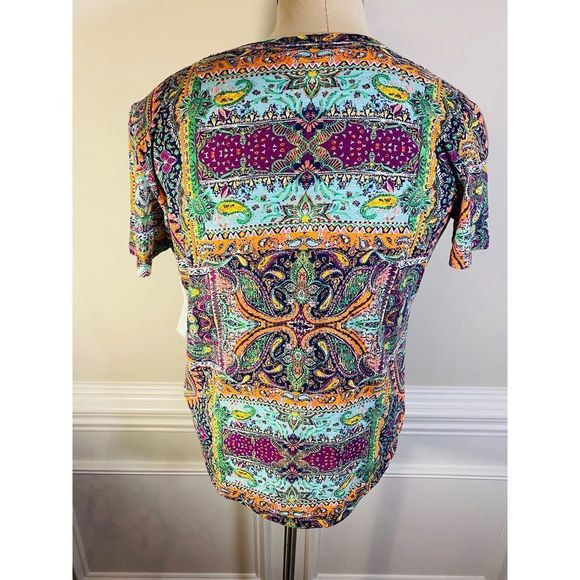 STUNNING! Ladies PATCH BATIK pullover top(90) - Picture 2 of 10